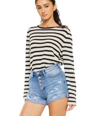 KanCan  Ultra High Rise Distressed Shorts size 3/25